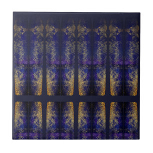 Carreau Violet foncé faux or INVERSE glam astral BLEU