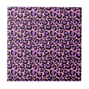 Carreau Violet Rose Guépard Motif Léopard Animalier