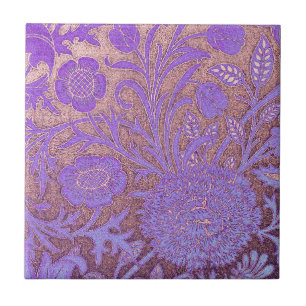 Carreau Violet, rose, Wiiliam Morris revampé, Art nouveau 