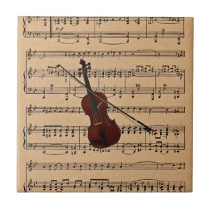 Carreau Violon avec fond de partition