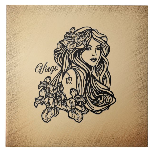 Carreau Virgo La Vierge Zodiac Plaques de papier rustique (Devant)