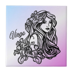 Carreau Virgo La Vierge Zodiac Purple
