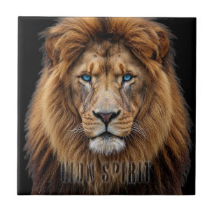 Carreau Visage de lion majestueux aux yeux bleus Faune A