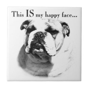 Carreau Visage heureux de Bouledogue
