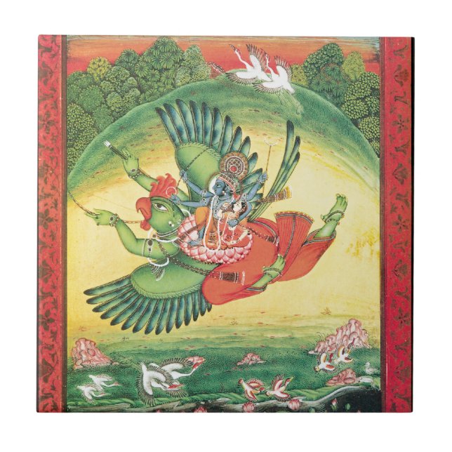 Carreau Vishnu et Lakshmi montant Garuda, le grand (Devant)