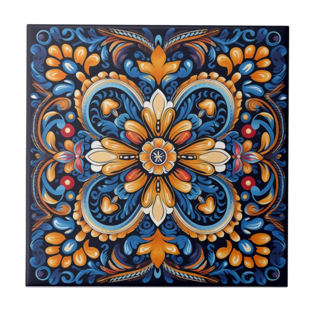 Carreau Visions vives : Carrelage mexicain artisanal à l'I (Devant)