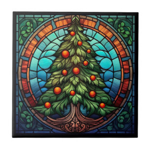 Carreau Vitrail de l'arbre de Noël