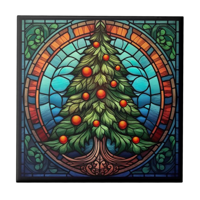 Carreau Vitrail de l'arbre de Noël (Devant)