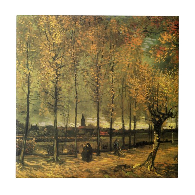 Carreau Voie avec peupliers par Vincent van Gogh (Devant)