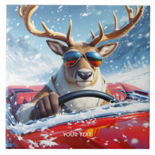 Carreau Voiture Imaginaire Reindeer mignonne hiver