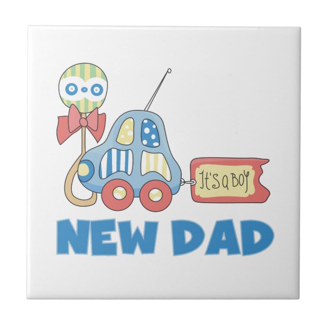 Carreau Voiture Nouveau Papa C'est un garçon Cadeaux (Devant)