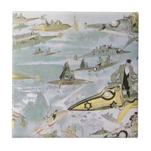 Carreau Voitures futuristes de science-fiction vintage, ta