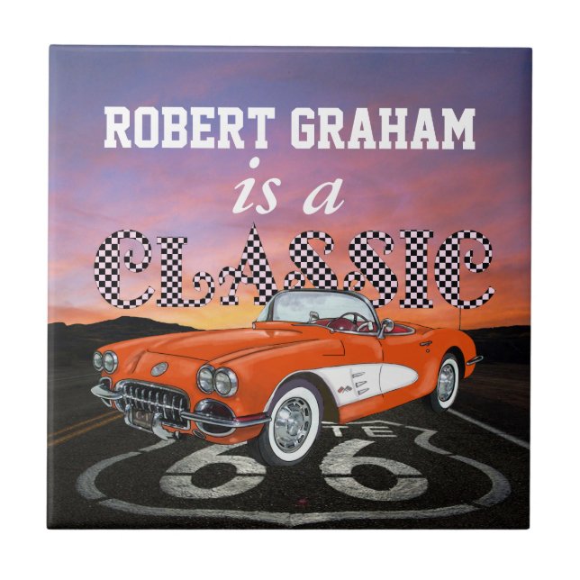 Carreau Voitures Vintage - Cadeau - Route 66 - SRF (Devant)