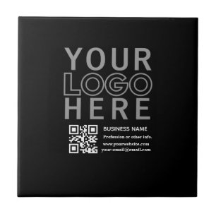 Carreau Votre logo avec code QR et texte modifiables 