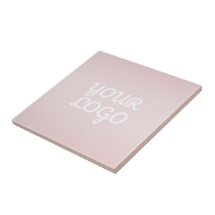 Carreau Votre logo & Élégant Moderne Ombre Rose Blush