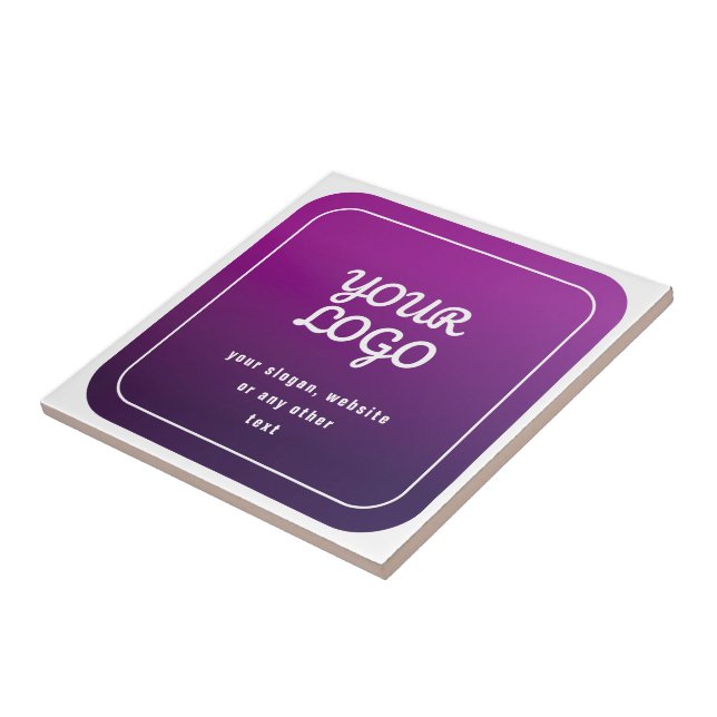 Carreau Votre logo et lumière élégante à Ombre violet fonc (Côté)