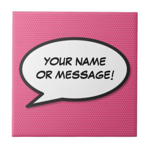 Carreau Votre message Voix Bubble Amusant Retro Comique Li