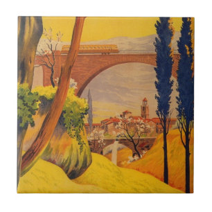 Carreau Voyage ferroviaire vintage