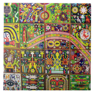 Carreau Voyage tribal maya mexicain de Boho d'art d'Oaxaca