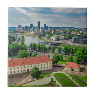 Carreau Vue aérienne de Vilnius, Lituanie