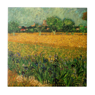 Carreau Vue d'Arles avec des iris par Vincent van Gogh