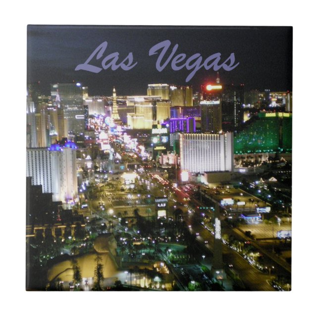 Carreau Vue de casino de bande de Las Vegas la nuit (Devant)