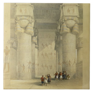 Carreau Vue de dessous le portique du temple chez Denda
