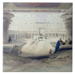 Carreau Vue de dessous le portique du temple d'Edfou, vers
