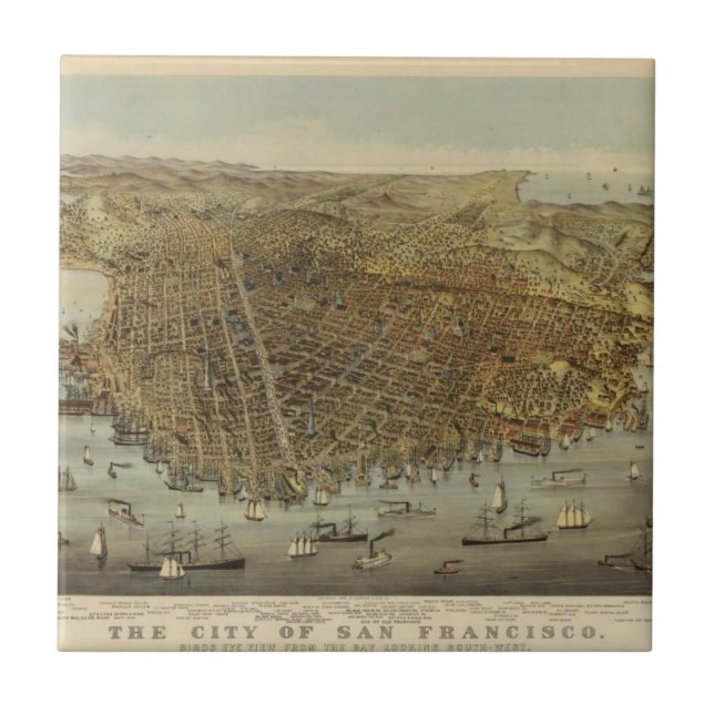 Carreau Vue d'oeil d'oiseaux de San Francisco (Devant)