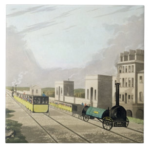 Carreau Vue du chemin de fer de Manchester et de