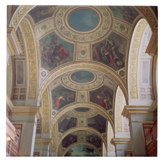 Carreau Vue du plafond coffered de bibliothèque avec s (Devant)