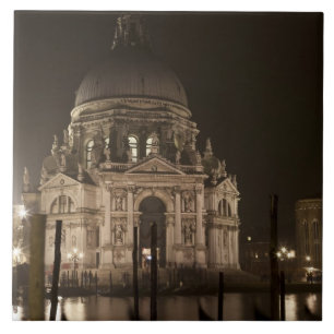 Carreau Vue nocturne à travers l'eau de San Giorgio Maggio