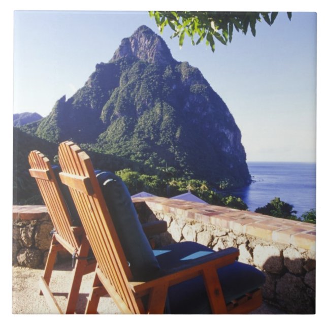 Carreau Vue sur Gros Piton depuis la villa Stonefield Esta (Devant)