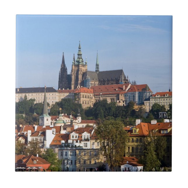Carreau Vue sur la vieille ville et le château de Prague,  (Devant)