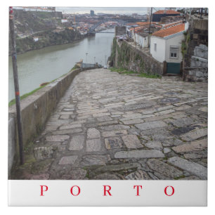Carreau Vue sur le fleuve Porto Douro tuile en céramique