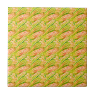 Carreau Wasabi Vert Terreux Art Abstrait Floral