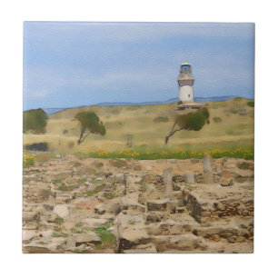 Carreau Watercolor lighthouse