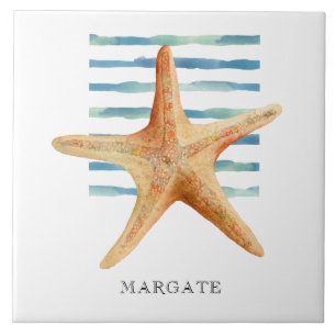 Carreau Watercolor STARFISH Coastal Beach MARGATE
