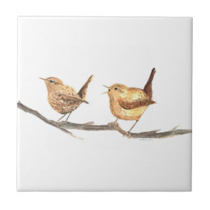Carreau Wens rustique cuisine vintage Oiseaux Bois Chic