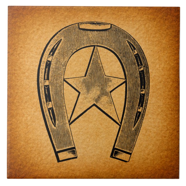 Carreau Western Horseshoe avec Star Antique Horse Shoe (Devant)