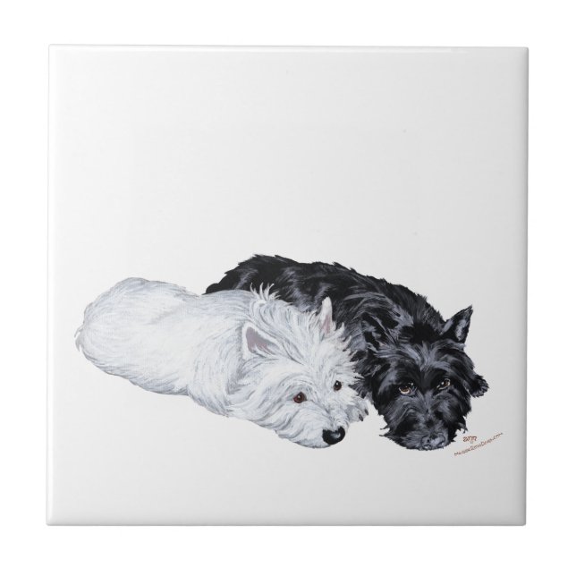 Carreau Westie & Scottie at Ease (Devant)