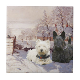 Carreau Westie & Scottie Hiver Pie