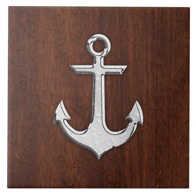 Carreau Wet Nautical Mahogany Anchor Steel Decor (Devant)