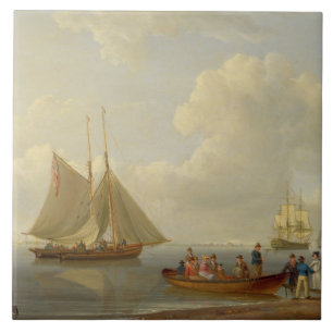 Carreau Wherry portant des passagers à deux a ancré le P