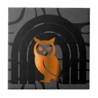 Carreau Whimsical Boho Owl & Tropical Monstera Leaf