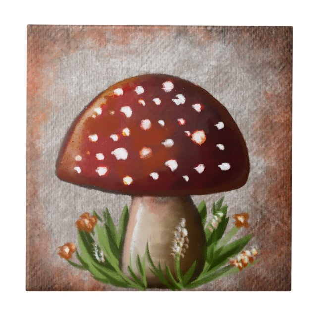 Carreau Whimsical Mushroom & Fungi Motif – Nature-Inspired (Devant)