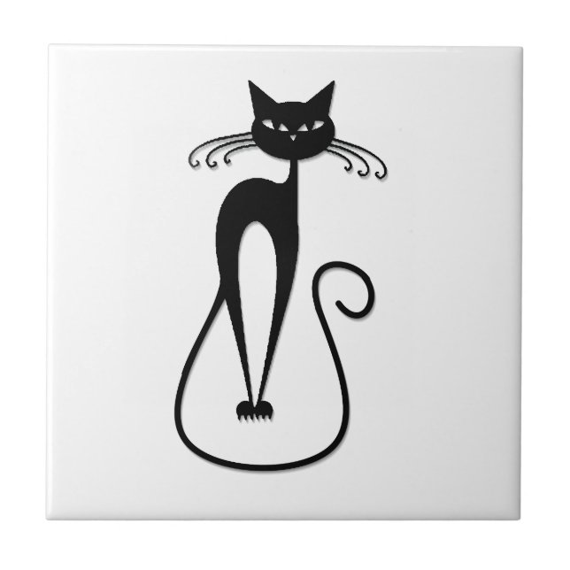 Carreau Whimsical Skinny Chat noir (Devant)