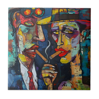 Carreau Whiskey Whispers - Femme Fatale et Amant
