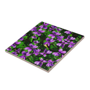 Carreau WI State Flower Bois Violet mosaïque