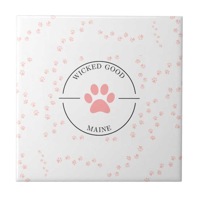 Carreau Wicked Good Maine - Piges roses - Dessous de verre (Devant)